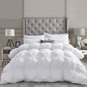 Queen Size 100% Egyptian Cotton Goose Down Comforter - Plush & Breathable Design